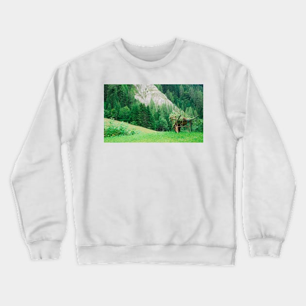 Wheelbarrow in Carnic Alps Crewneck Sweatshirt by jojobob